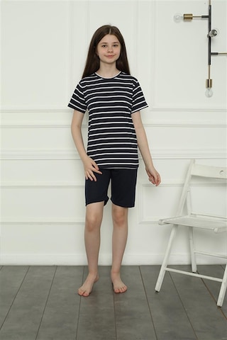 Akbeniz Kız Çocuk Penye Şortlu Pijama Takım 20407 Lacivert