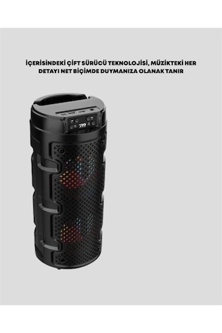 Mey İthalat Kompakt Tasarım, Yüksek Ses Performansı Çoklu Giriş Seçenekli Kablosuz Hoparlör Bluetooth, Usb, Sd Kart, Aux