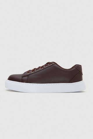 D's Damat Kahverengi Kalın Beyaz Tabanlı Bağcıklı Sneaker Ayakkabi 0EC09ORT0378 Kahverengi