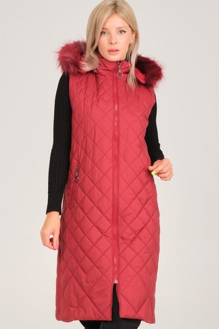 Z6718 Dewberry Bayan Yelek-bordo Bordo