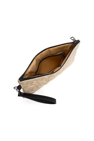 Newish Polo Kadın Simli Yıldız Desenli Bilek Askılı Portföy/clutch El Çantası Altın
