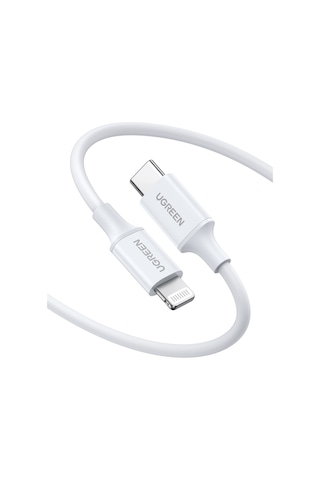 Ugreen Usb-c - Lightning 3a Pd Mfi Sertifikalı Hızlı Şarj Kablosu, 2 M, Beyaz, 60749 2 Metre