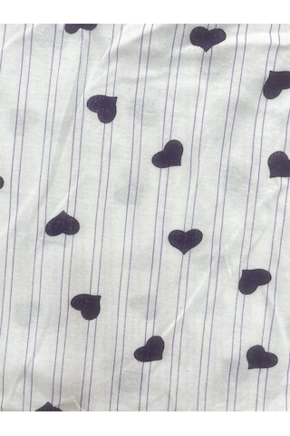 Desenli Penye Diz Altı Büyük Beden Anne Kadın Kapri Lila Kalpli