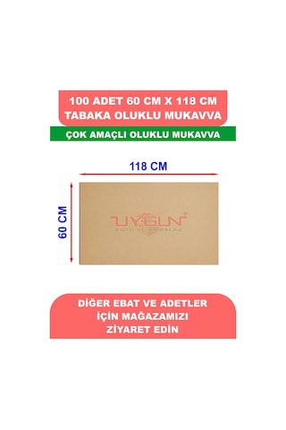 100 Adet 60cm X 118cm Baskısız Tabaka Oluklu Mukavva, Çocuk Etkinlik Kartonu, Maket Kartonu, Kargo Kartonu