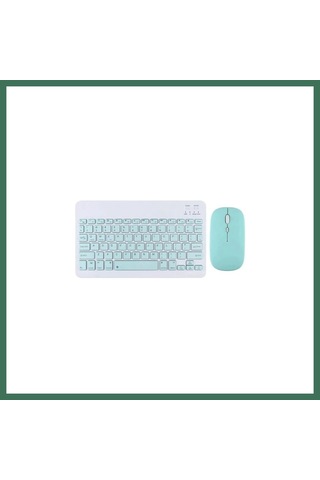 En-cag Kyb71 Kablosuz Türkçe Q Klavye Mouse Set - Açık Yeşil Bss Diğer
