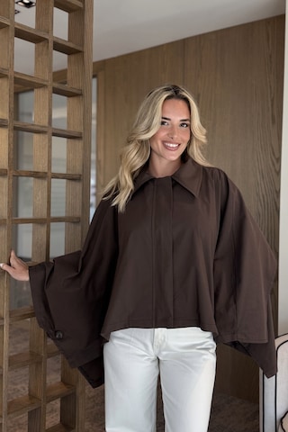 Laluvia Kahverengi Pelerin Model Trençkot - 7603 Kahverengi