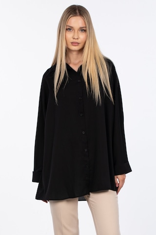 Barrels And Oil Klasik Tunik Gömlek - Siyah-Siyah