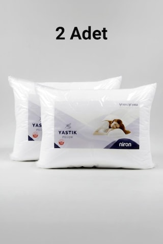Niron 2 Li Silikon Yastık Seti 50x70 Cm, 700 Gr, Mikrofiber Kumaş, Yumuşak Destek Beyaz