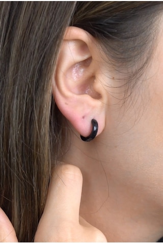 Ince 2,5 MM Bombeli Halka Unisex Erkek Çelik Küpe 3 Renk Mse6