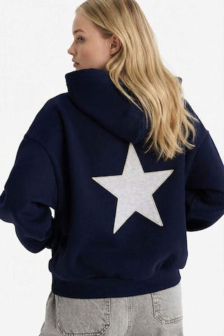 Defacto Oversize Geniş Kalıp Kapüşonlu Kalın Kumaş Sweatshirt G7628ax25cwnv1 Lacivert-nv1