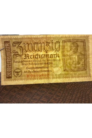 Alman Reich Nazi Dönemi 1940-1945 Deutsches Reich 20 Reichsmark Çok Çok Temiz Ççt Extremely Fine Xf