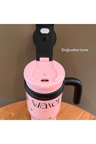 Aurora Büyükkapasiteli Taşına Termos Bardağısu Bardağı Pembe