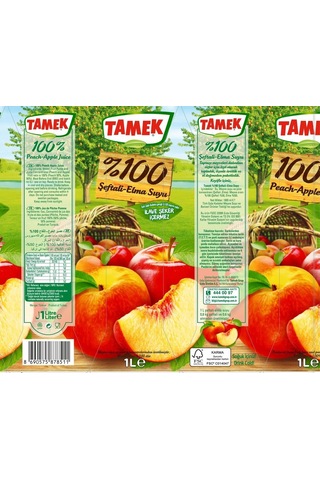 Tamek %100 Şeftali - Elma Suyu 1 Lt X 6 Adet
