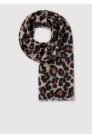 Mavi - Leopar Desenli Atkı 1912871-85397 Kahverengi