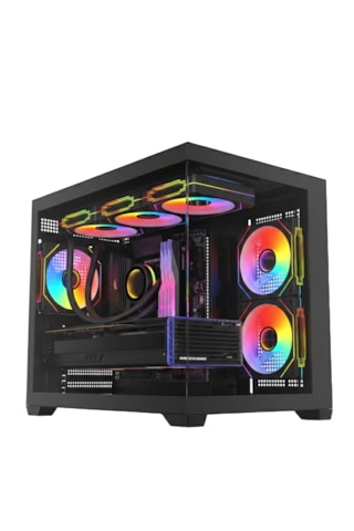 Terranova Kumandalı 6 Rgb Fanlı Nova Siyah Midi Tower Cam Panel Gaming Oyuncu Bilgisayar Kasası