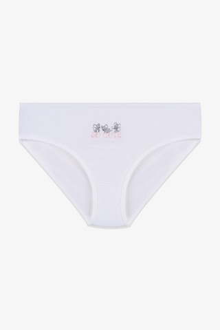 Kız Çocuk 3'lü Penguen Desenli Slip 1050 Pembe - Beyaz