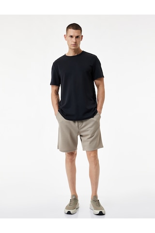 Koton Straight Fit Cepli Bermuda Spor Şort Bej 6sam40012nk Ekru