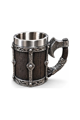 Viking Balta Kulplu 3d Paslanmaz Çelik Kupa Bardak Alk6263 Viking Balta Kulplu 3d Paslanmaz Çelik Kupa Bardak Alk6263