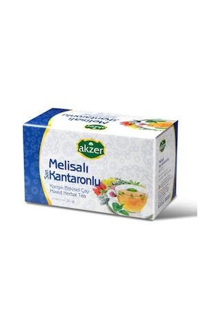Akzer Melisalı Sarı Kantaronlu Karışık Bitki Süzen Poşet Çay 25 x 1.2 G