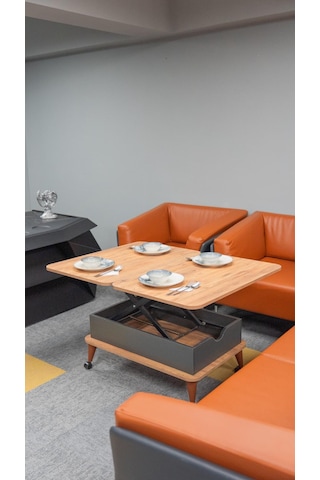 5 Kademeli Tekerli Akıllı Sehpa Barok - Antrasit