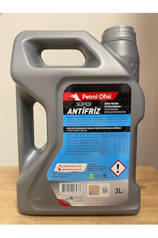 Petrol Ofisi Mavi Antifriz 3litre 2024 Üretim