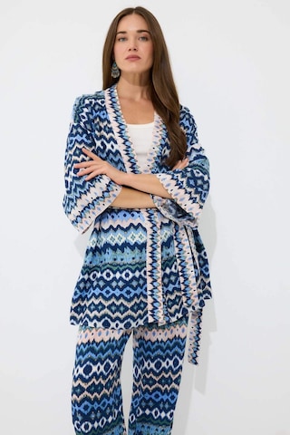 DeFacto Relax Fit Desenli Kuşaklı Kimono D5443AX25SPIN59 İndigo