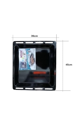 Nüsse 47x35 Cm Ankastre Fırın Tepsisi Dikdörtgen Emaye Tepsi Arçelik Beko Siyah