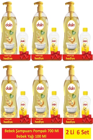 Dalin Bebek Şampuanı 700 Ml + 100 Ml Bebek Yağı 2 Li X 6 Set Tüm Saç Tipleri