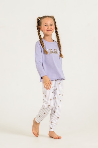 Rolypoly Kız Çocuk Cool Bear Mor Uzun Kol Pijama Takım Rp3912-c-v2 Rp3912-c-v2