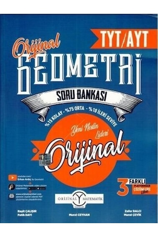 TYT AYT Geometri Soru Bankası - Orijinal Yayınları TYT AYT Geometri Soru Bankası - Orijinal Yayınları