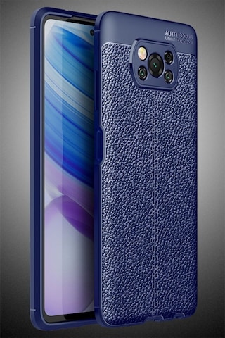 Xiaomi Poco X3 Pro Kilif Lens Koruma Deri Görünümlü Silikon Kapak 493893794