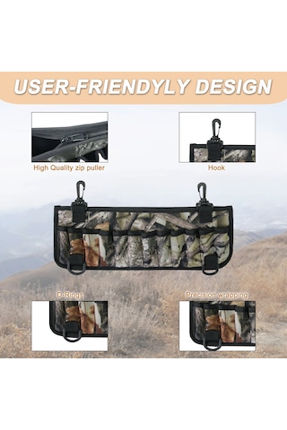 Aubyhe Kamuflaj Neopren Askeri Bel Çantası - Avcı Mühimmat Depolama Çantası Gri Desenli 36x13cm