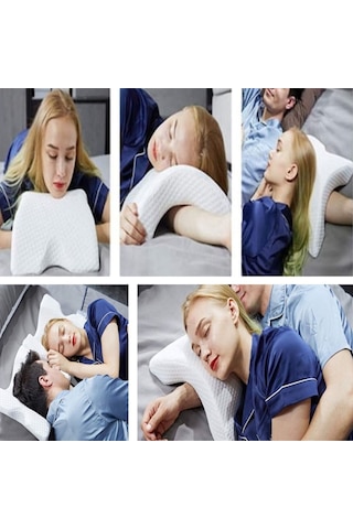 Buffer % 100 Visco Kavisli Ortopedik Yıkanabilir Kumaş Kılıflı Bel Boyun Bacak Ağrıları İçin Yastık Siyah