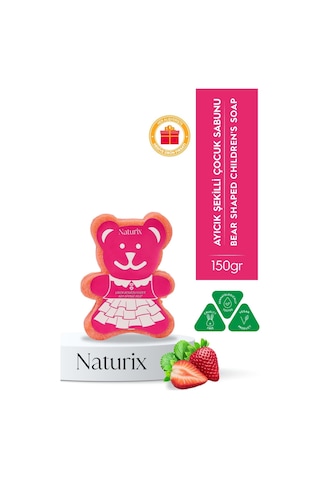 Naturix Ayıcık Şekilli Süngerli Çilekli Çocuk Sabunu 150 G