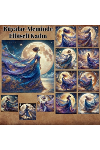 Rüya Aleminde Kadınlar Vintage 12 Adet Scrapbook Bullet Journal Mat Planlayıcı Sticker Etiket Seti Diğer