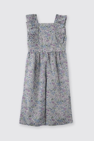 Panço Liberty Kumaş Çiçek Desenli Kız Bebek Salopet Mor