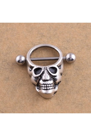 Homyl 2 Adet Cadılar Bayramı Paslanmaz Çelik Kafatası Gümüş