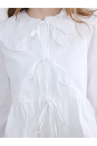 Lcw Modest Ekru Bebe Yaka Bağlama Detaylı Bluz