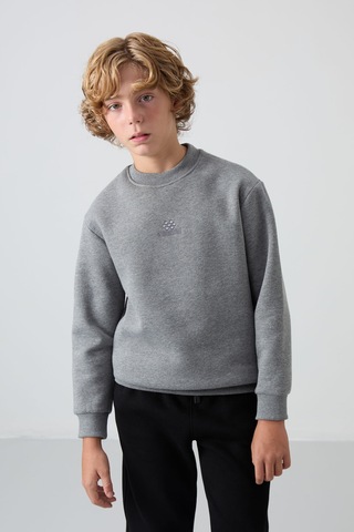 Tommylife Standart Fit 2li Paket Siyah-gri Melanj Erkek Çocuk Sweatshirt - 11232 Siyah - Gri
