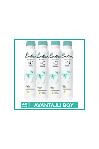 Emotion Aqua Kiss Kadın Alüminyumsuz Vegan Deodorant 4x200 Ml