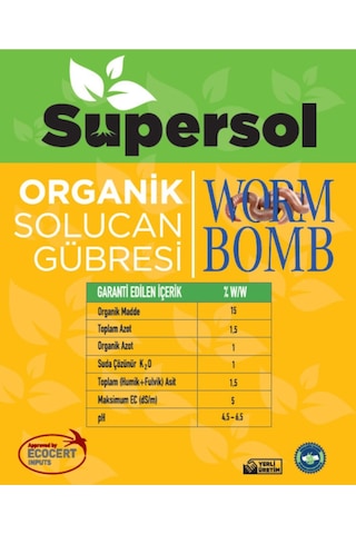 Wormbomb 1L Organik Sıvı Solucan Gübresi