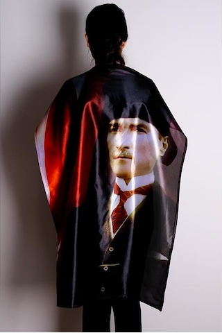 Atatürk Portre Raşel Kumaş Dijital Baskı Bayrak 100x150 cm