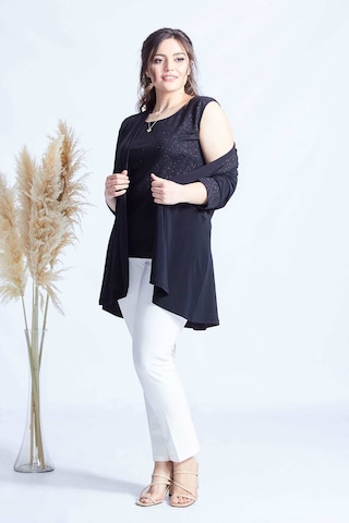 4036 SİYAH SİMLİ  2' Lİ ATLET-CEKET BÜYÜK BEDEN  PARLAK TAKIM Siyah