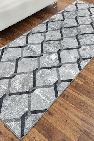 Lüle Halı Kaymaz Taban Yıkanabilir Yolluk Halı Lhsmrt602siy