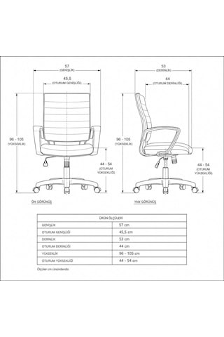 Rigel 55500 Ergonomik Ofis Koltuğu, Yükseklik Ayarlı, Temizlenebilir Kumaş, Çalışma Koltuğu Çok Renkli