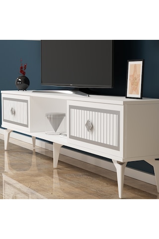 150 CM NİL TV SEHPASI (ALT MODÜL) BEYAZ-GÜMÜŞ