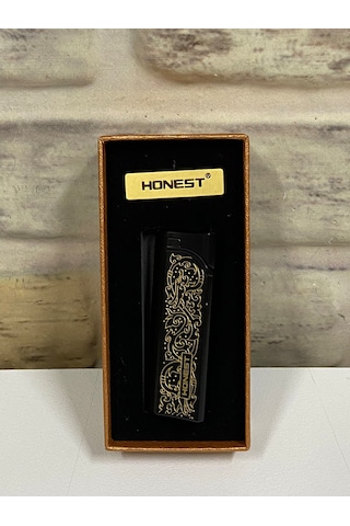 Honest Marka Siyah Sarı Desenli Tek İnce Ateşlemeli Gazlı Kişiye