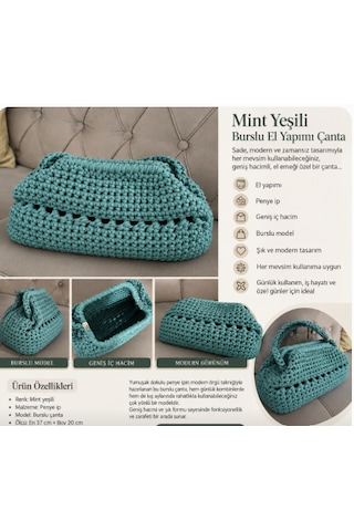Mint Yeşili Burslu Çanta Mint Yeşil