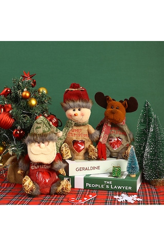 Noel Arifesi Elma Hediye Çantası Paketleme-oturan Geyik