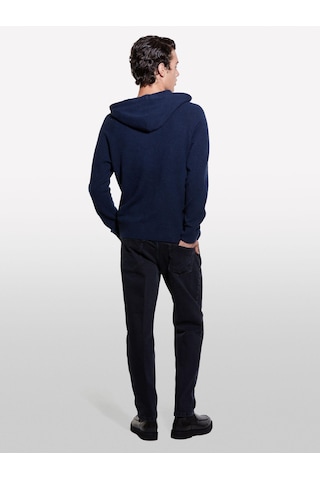 Sisley Pamuk Karışımlı Kanguru Cepli Kapüşonlu Sweatshirt Erkek Soluk Lacivert Sweatshirt - 324a1qpss200q